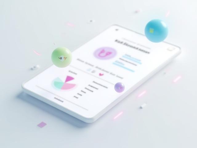 Graphic of a person taking an online wellness assessment showing progress bars and a score